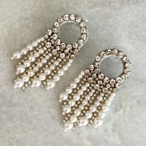 Handmade Crystal And Pearl Earrings