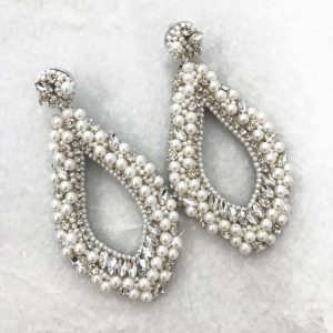 Handmade Crystal And Pearl Earrings
