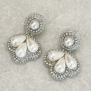 Hand Embroidered, Lightweight Pearl Statement Earrings