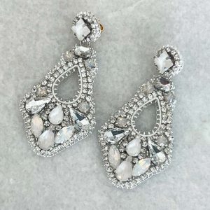 Hand Embroidered, Lightweight Crystal Statement Earrings