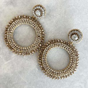 Handwoven Crochet And Embroidered Lightweight Crystal Statement Earrings