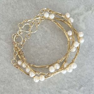 Handmade Multi strand Fresh Water Pearl Bracelet