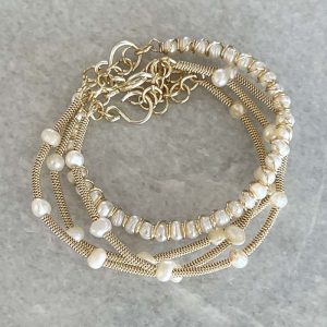 Handmade Multi strand Pearl Bracelet