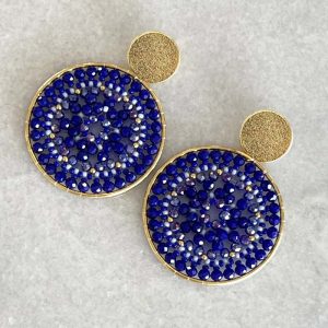 Blue Handmade Crystal Earrings