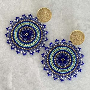 Blue Handmade Crystal Earrings