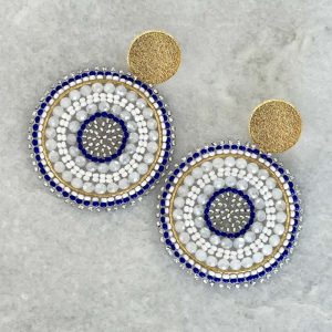 Blue Handmade Crystal Earrings