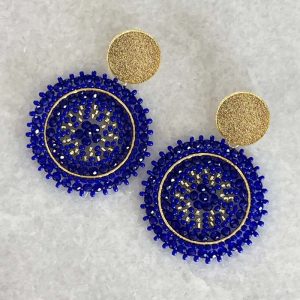 Blue Handmade Crystal Earrings