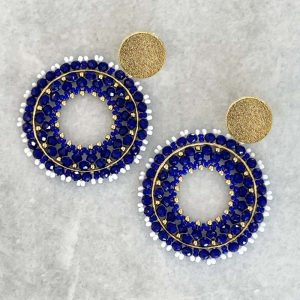 Blue Handmade Crystal Earrings