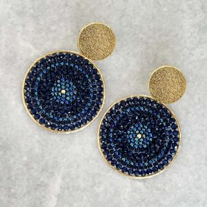 Blue Handmade Crystal Earrings