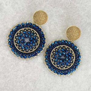Blue Handmade Crystal Earrings