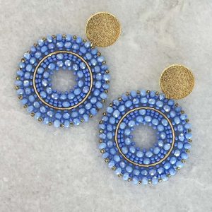 Blue Handmade Crystal Earrings