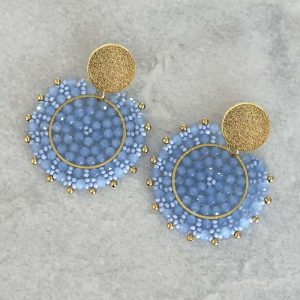 Blue Handmade Crystal Earrings