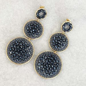 Gunmetal Grey Handmade Crystal Earrings