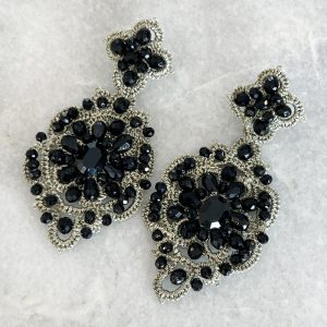 Handwoven Gold Crochet, Tatting And Embroidered Lightweight Crystal Statement Earrings